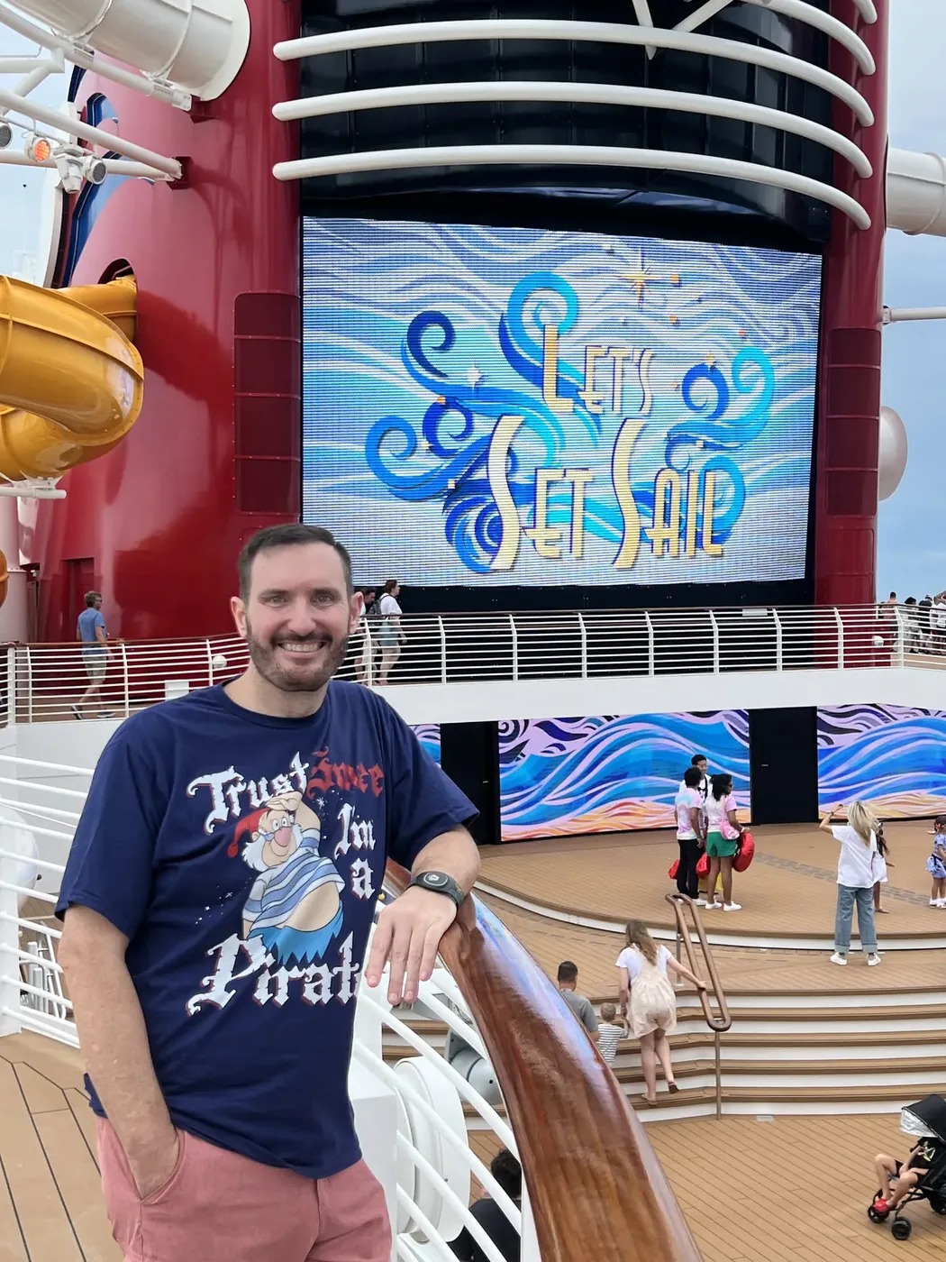 Greg aboard a Disney Cruise Line ship